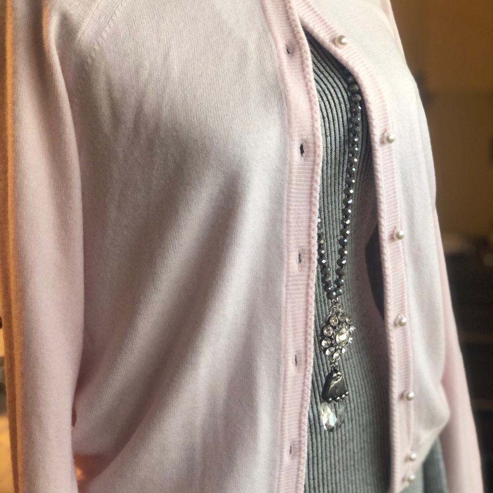 Pink pearl cardigan